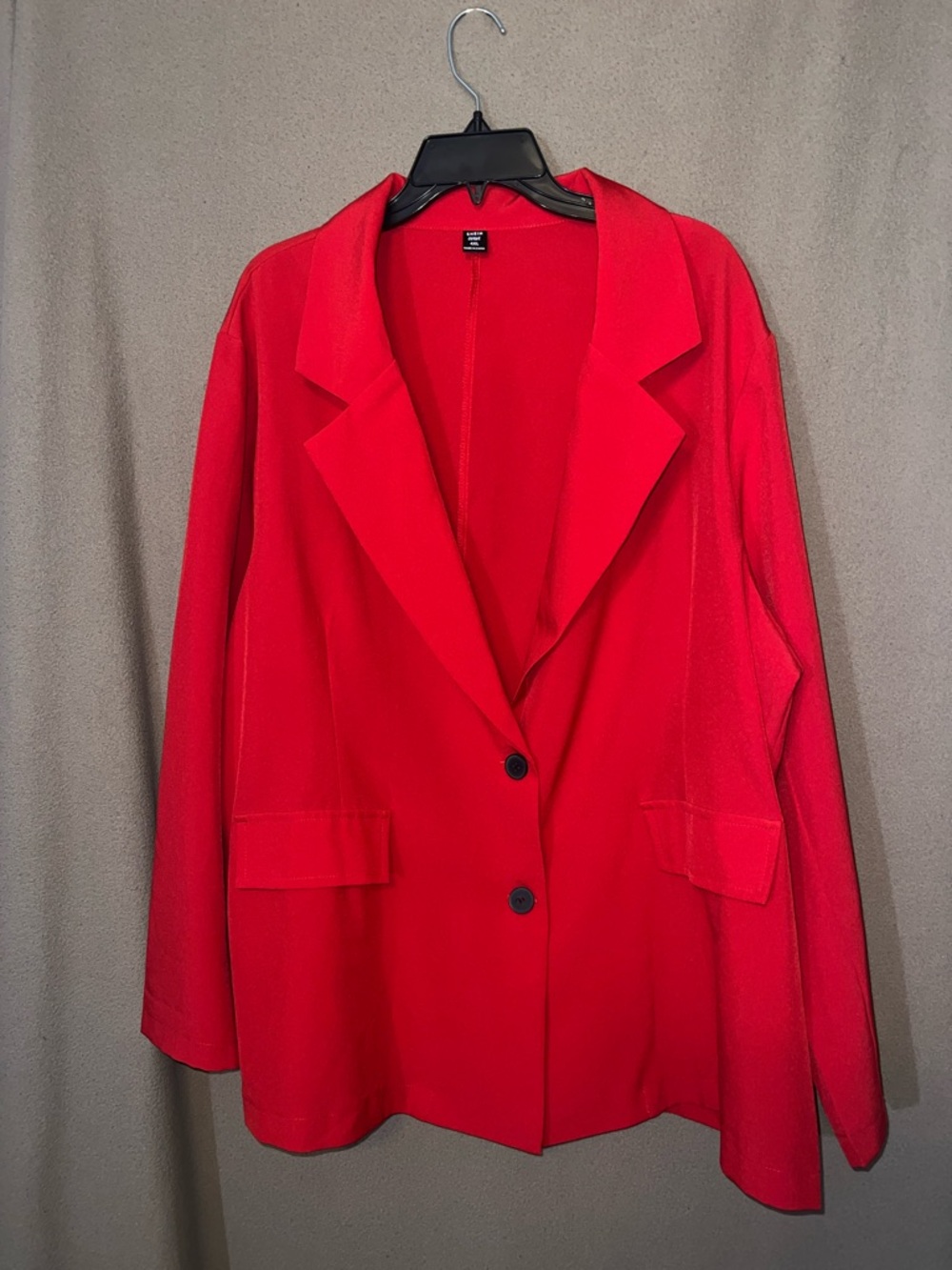 SHEIN Bold Red Double-Button Blazer